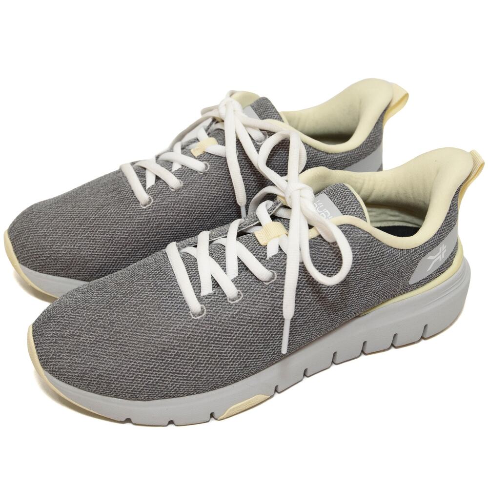KURU FLEX Via Wide Walking Shoes In Dove Gray-Pale Lime Size 8.5 W